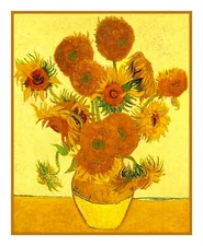 Van Gogh's Vase of Sunflowers Counted Cross Stitch Chart Pattern