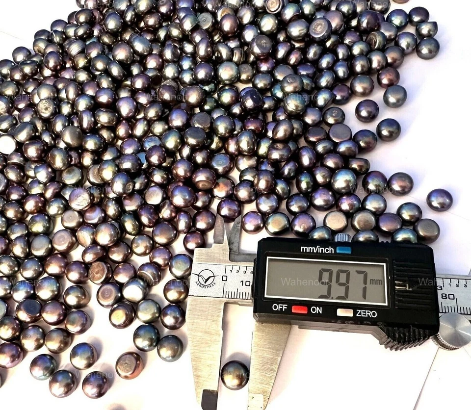 Natural Black Pearl Tahitian Redish South See Pearl 8.0 / 10.0 mm Loose Gemstone - Image 2 of 4