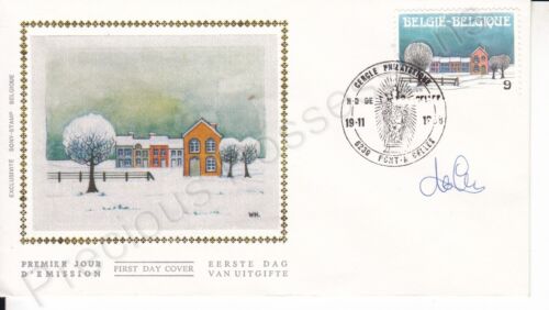 BELGIUM FDC FIRST DAY COVER CHRISTMAS 1988 SILK COVER SIGNED - 第 1/1 張圖片
