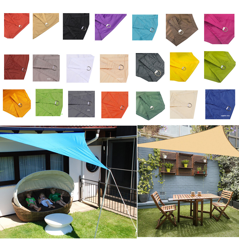 Triangle Waterproof Sun Shade Sail UV Block Canopy Cover Awning Shelter In Sand - Foto 8