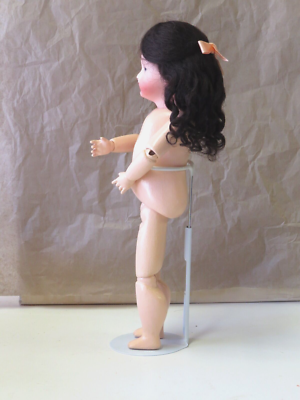 Poupée Ancienne Bleuette 301 Reproduction 27 Cm, Tête Biscotte Porcelaine, Corps Bois
