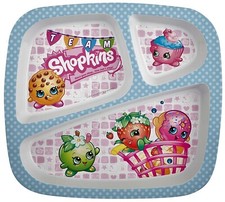 SHOPKINS 3 DISH EATING PLATE Toddler Kid DINNER LUNCH BREAKFAST Unused The Rev's