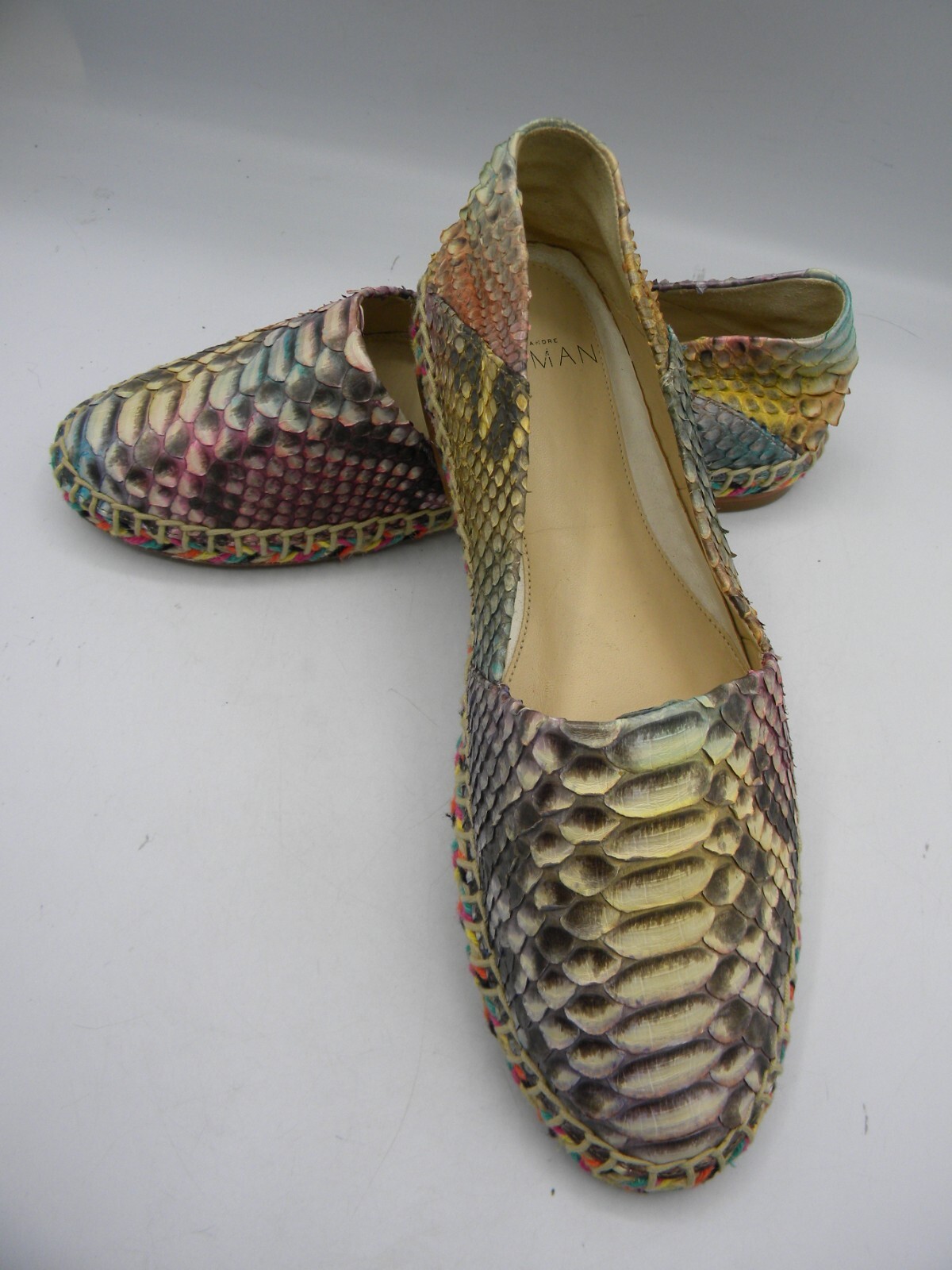 ALEXANDRE BIRMAN Python Snakeskin Rainbow Espadri… - image 13