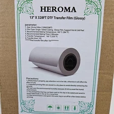 A3+ DTF Transfer Film Roll Glossy 13in x 328ft Cold/Hot Peel Paper Direct Large