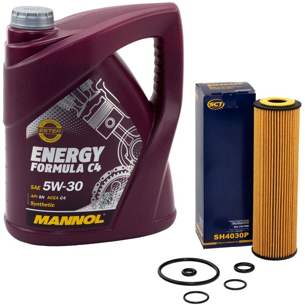 MotoröL Set 5W30 5 Liter + ÖLfilter SH 4030 P FüR Mercedes CLK SLK C-Klasse C209-image