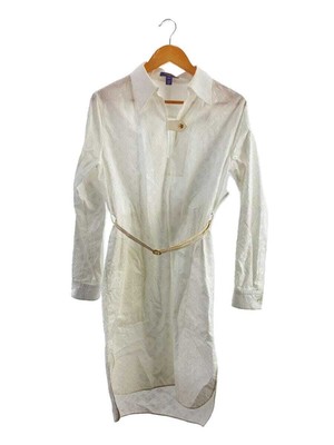 LOUIS VUITTON 22SS Monogram Belt Shirt Dress 36 Cotton WHT FNDR06 
