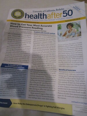 University Of California Berkeley Health After 50 Newsletter September 2018 New
