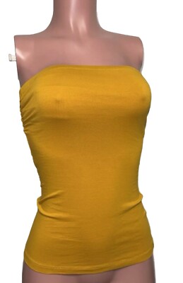 Gold Ruched tube top Y2K Rollplay Fairycore Summer beach Casual XS New Party Hot
