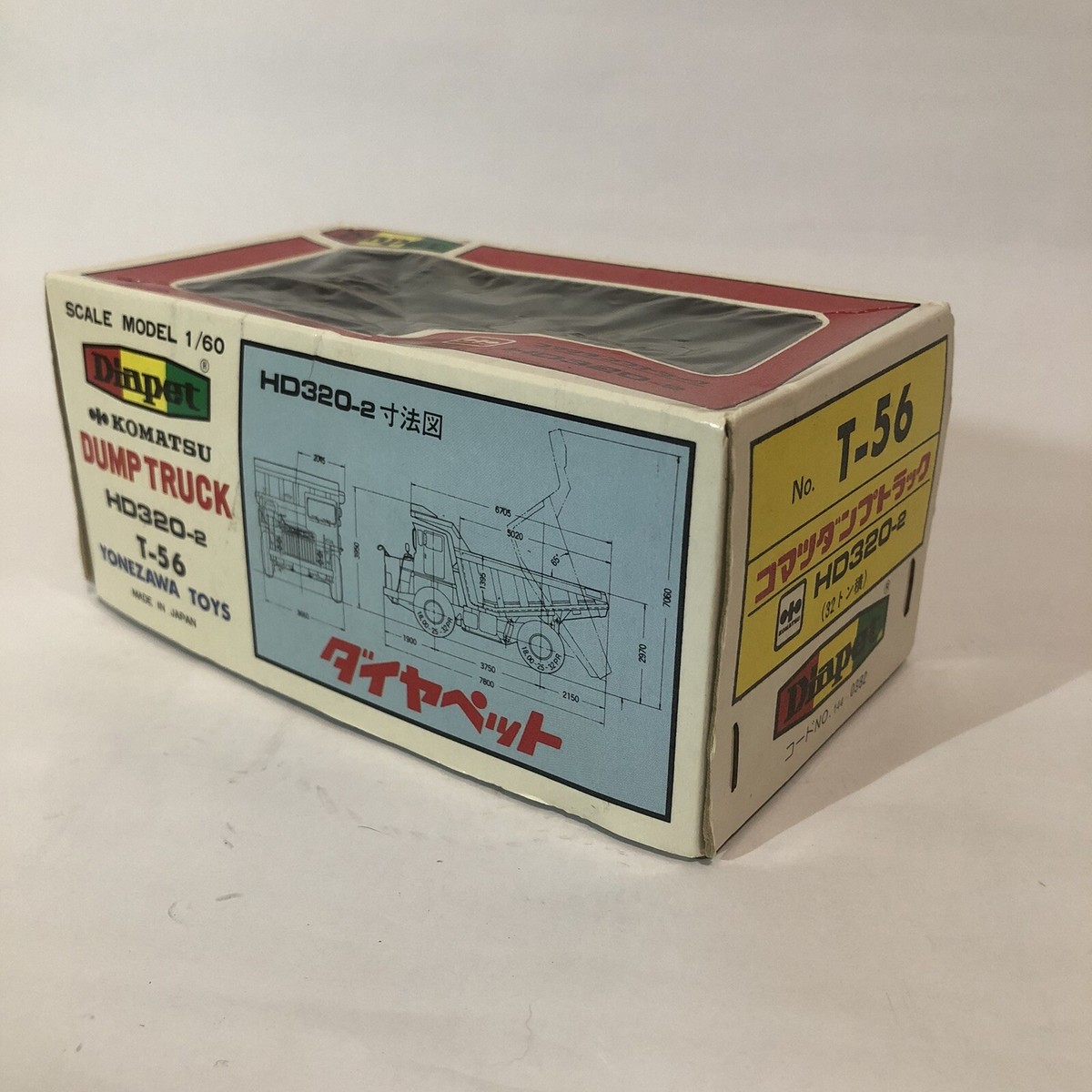 YONEZAWA DIAPET 1/60 HD320-2 Komatsu Dump Truck LE Vintage from