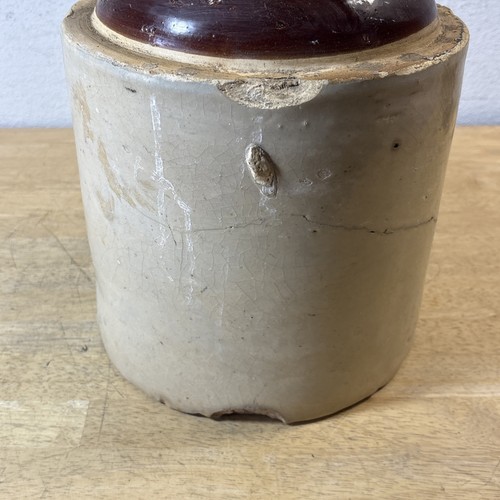 VINTAGE GLAZED STONEWARE WHISKEY JUG, 2 GALLON, 2 TONE - Picture 4 of 10