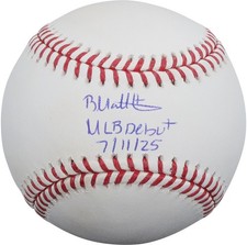 Brice Matthews Houston Astros Autographed Baseball with 