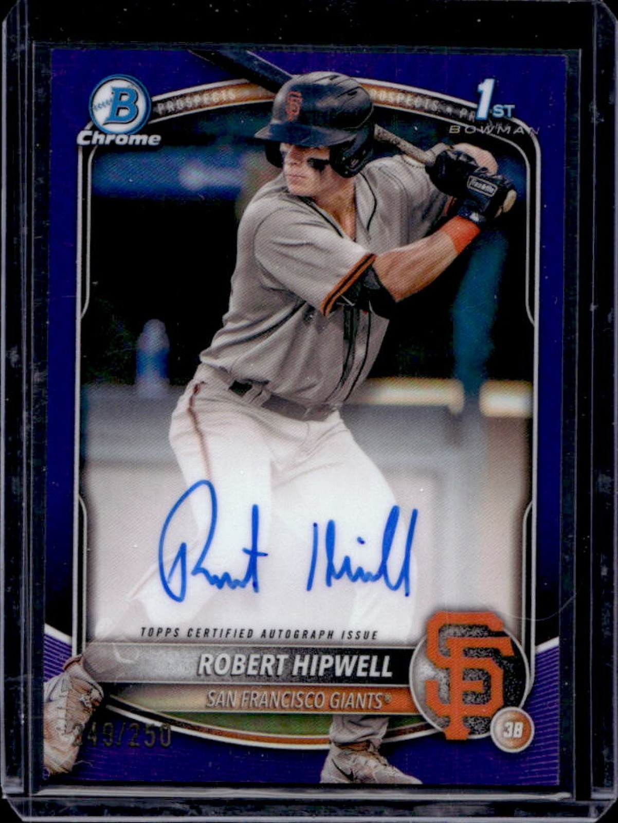 2025 Bowman Chrome Robert Hipwell Auto Purple Refractor 1st #249/250