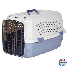 Amazon Basics 2-Door Top-Load Hard-Sided Dogs, Cats Pet Travel Carrier, Gray B