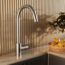 Nickel Single Lever Monobloc Kitchen Mixer Tap - Enza Tamara TAMSLBNR