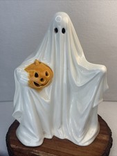 Ceramic Ghost Pumpkin Light Up Halloween Deco...