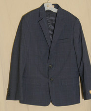 CLASS CLUB BOY 12 BLACK BLUE PLAID SPORTS JACKET BLAZER SUIT COAT LINE 2 BUTTON