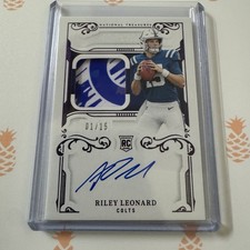 2025 Panini National Treasures RC Gloves Signatures RPA Riley Leonard Colts /15