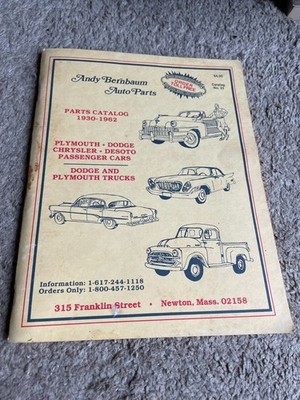 Andy Bernbaum Auto Parts Catalog 19 - 1989 for Plymouth Chrysler Dodge 1930-1962
