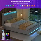 Boxspringbett 140x200cm mit LED Stauraum Lattenrost Polsterbett Doppelbett Stoff