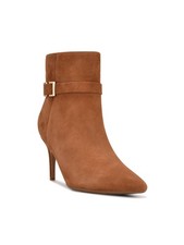 NINE WEST Womens Brown Dian Pointed Toe Kitten Heel Zip-Up Leather Booties 5 M