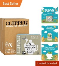 Luxurious Clipper Earl Grey Organic Tea Bags - 480 Individually Wrapped Delights 0.10 per strip