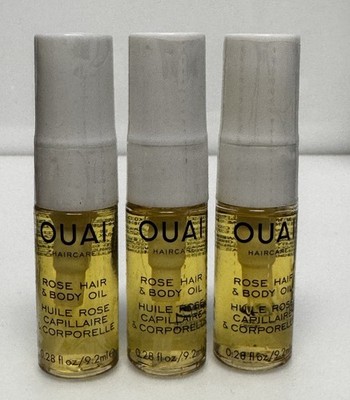 LOT OF 3 OUAI HAIRCARE Rose Hair & Body Oil 0.28oz EACH Travel Size SEALED