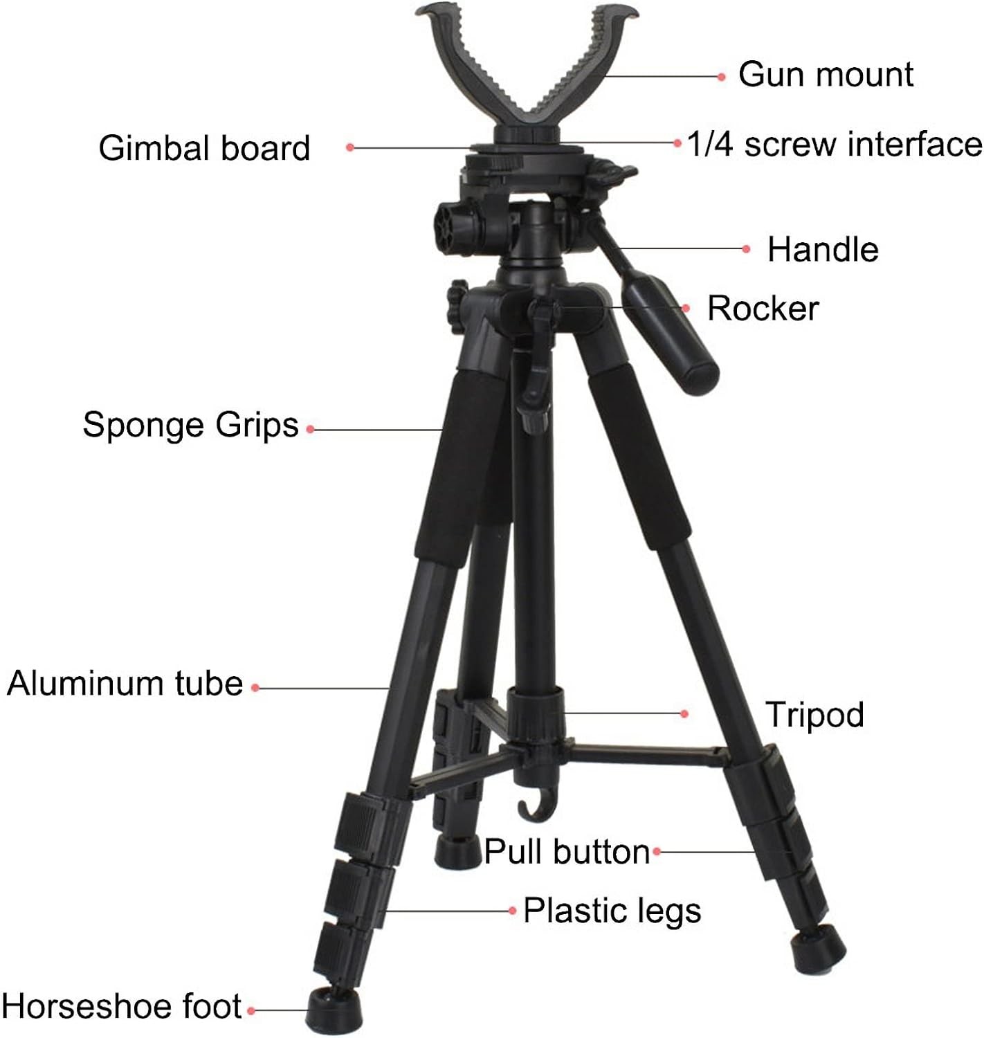 Rifle Shooting Rest Tripod with V Yoke Bracket V Shaped Gun Rack for Black 