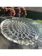 Oval Thick Glass Serving & Vanity Tray Decorative Vintage Inspired Home Decor