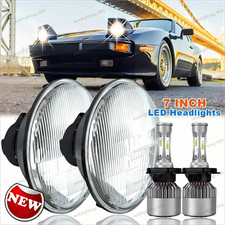 For Porsche 944 1983-1991 Pair 7 Inch Round Led Headlights Hi-low Beam H4 9003