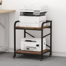 2 Tier Large Printer Stand, 20 x 20 Inches Printer Table with Storage Shelf,