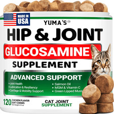 Hip and Joint Supplement for Cats Glucosamine Chews 120 Soft Chews