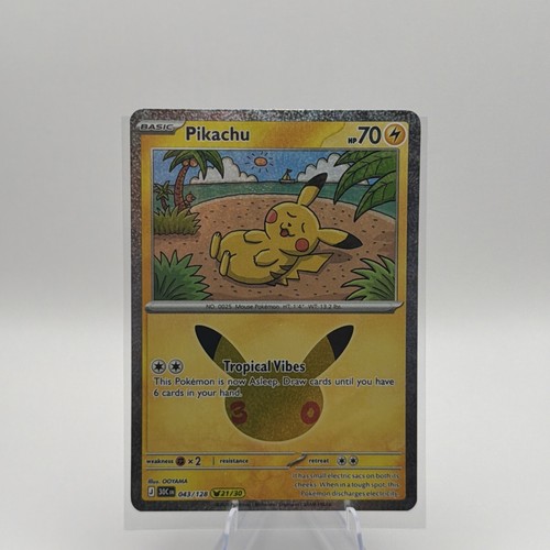 PIKACHU 43/128 Pokemon TCG 30th Celebration NM 21/30