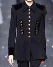 New Nwt Alberta Ferretti Fall 2019 Runway Military Fringe Coat Jacket It 36 Us 0