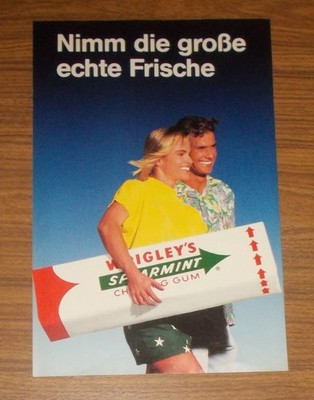 Seltene Werbung WRIGLEY'S SPEARMINT - Nimm die echte große Frische Kaugummi 1990