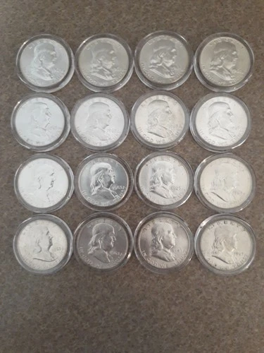 1963 Franklin Silver Half Dollars Uncirculated I Have 16 Coins $28 Dollars Each