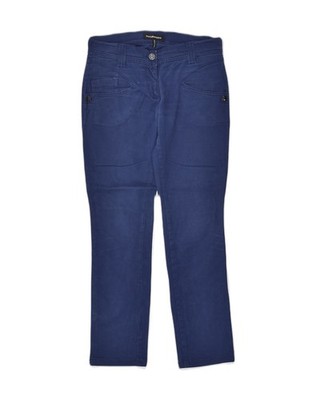ROCCOBAROCCO Damen Slim Freizeit Hose IT 40 Small W28 L28 Blau Baumwolle AV10