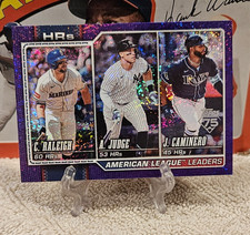2026 Topps Series 1 AL HR Leaders Raleigh, Judge, Caminero Purple Foil 250/250
