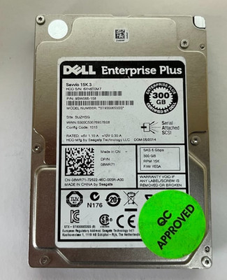 Lot of 15 Dell 8WR71 ST9300653SS 300GB 10K 6Gb/s 2.5'' SAS Hard Drives