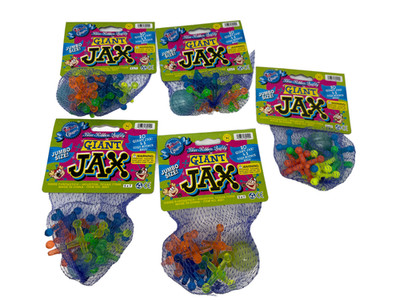 Lot of 5 New Bags - Giant Jumbo Jax - 10 High Bounce Jax Each - Funastic Classic