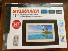 Sylvania 10" LED Multimedia Wood Finished Digital Photo Frame, New