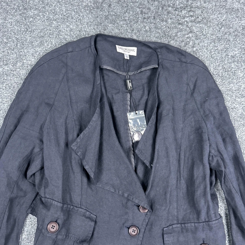 Chaqueta Ivan Grundahl Mujer 44 Blazer Asimétrico Lino Copenhagen Lagenlook Foto 4 de 4