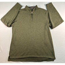 Wrangler Authentics Mens Quarter Zip Fleece Pullover Olive Green MTTH52213 L