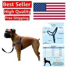 Adjustable Dream Walk No-Pull Harness for Medium Dogs - Comfort in Pacific Blue