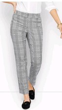 Talbots Hampshire Ankle Dress Pants Womens 8 Gray Glen Plaid Work Career