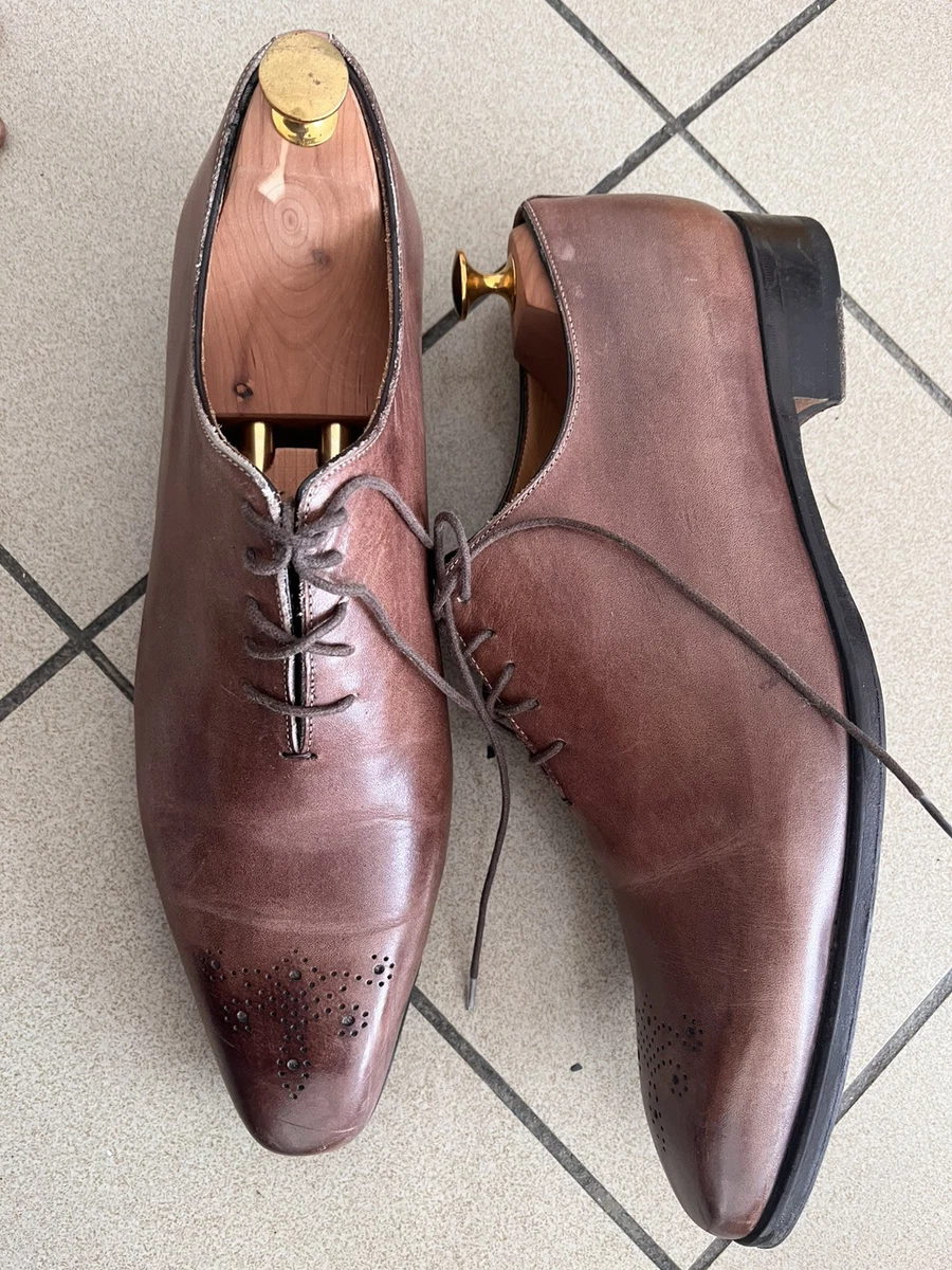 Bottines homme vintage Dolcis en cuir verni marron pointure