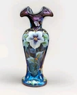 Fenton Mulberry Hand Painted Vase S Hopcina Ltd Ed 1307/1750 Signed 8” Connoisse