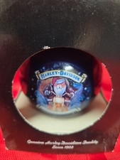 Harley Davidson Santa 2004 Blue Ball Holiday Christmas Ornament Made in USA
