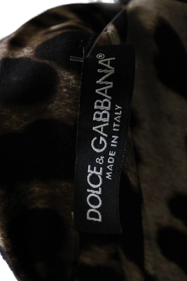 Dolce & Gabbana Mujer Seda Leopardo Estampado Botones Dormir Top Marrón Talla 38 Foto 4 de 4