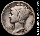 1934 Silver Mercury Dime - Scarce  Better Date  No Reserve  #i83