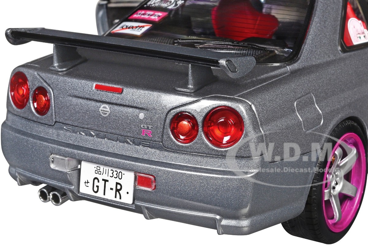 1999 NISSAN SKYLINE GT-R (R34) RHD SILVER 1/18 DIECAST MODEL BY
